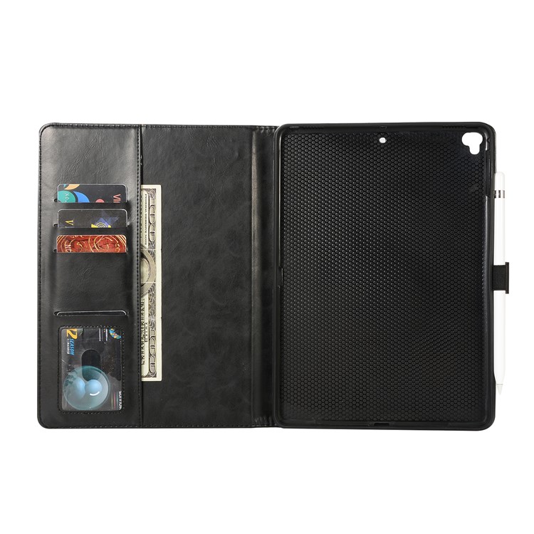 pu leather smart cover pour ipad 9,7 pouces (2018) / 9,7 pouces (2017) / ipad pro 9,7 pouces (2016) / air 2 / air - le noir