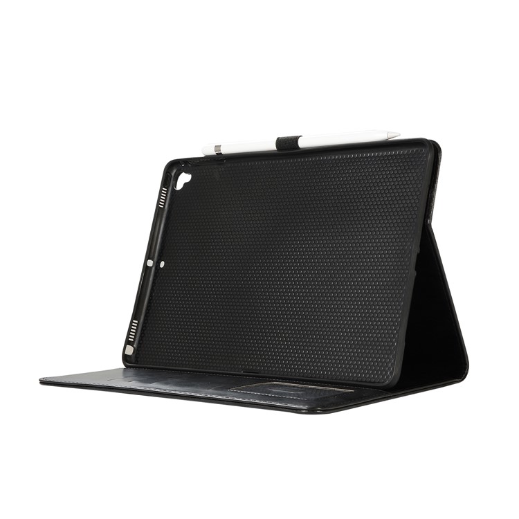 pu leather smart cover pour ipad 9,7 pouces (2018) / 9,7 pouces (2017) / ipad pro 9,7 pouces (2016) / air 2 / air - le noir