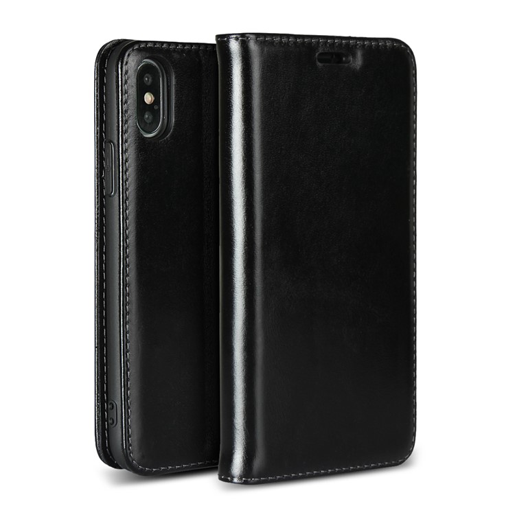 

Genuine Leather Card Holder Phone Case for iPhone X - Black, iPhone X