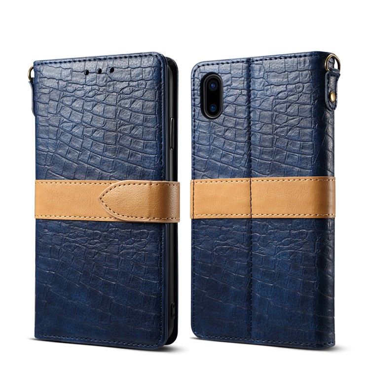 

Защитная Оболочка Из Кожи Крокодила Для IPhone XS / X - Синий, iPhone Xs