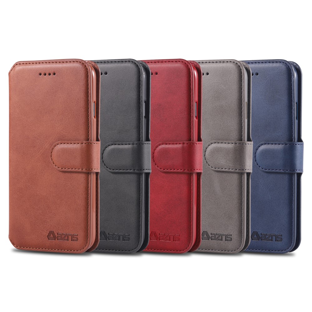 AZNS Wallet Leather Stand Case for iPhone SE (2nd generation)/8/7 - Black-8
