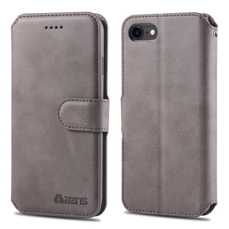 Funda De Cuero AZNS Billetera Con Soporte Para Iphone 8/7 - Gris-1