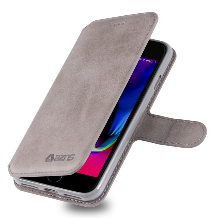Funda De Cuero AZNS Billetera Con Soporte Para Iphone 8/7 - Gris-5
