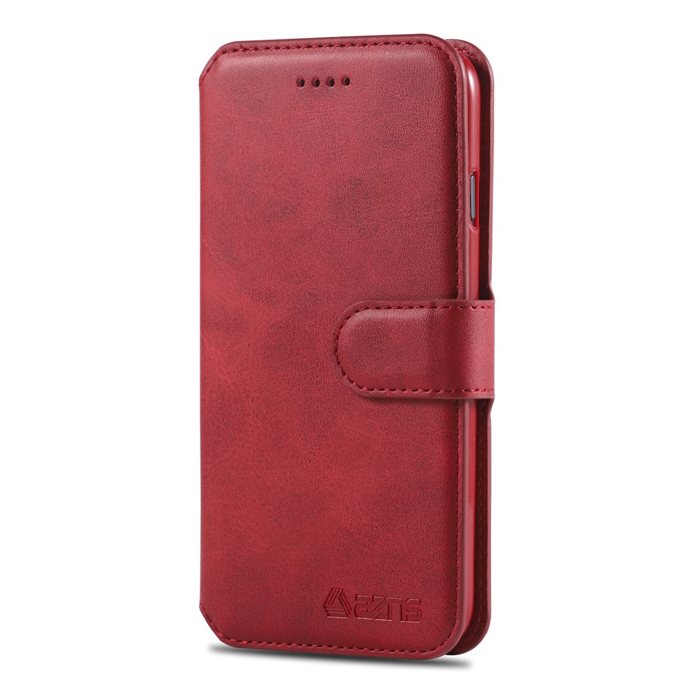 AZNS Wallet Leather Shell Case Для Iphone 7/8/SE (2020)/SE (2022) - Красный-6