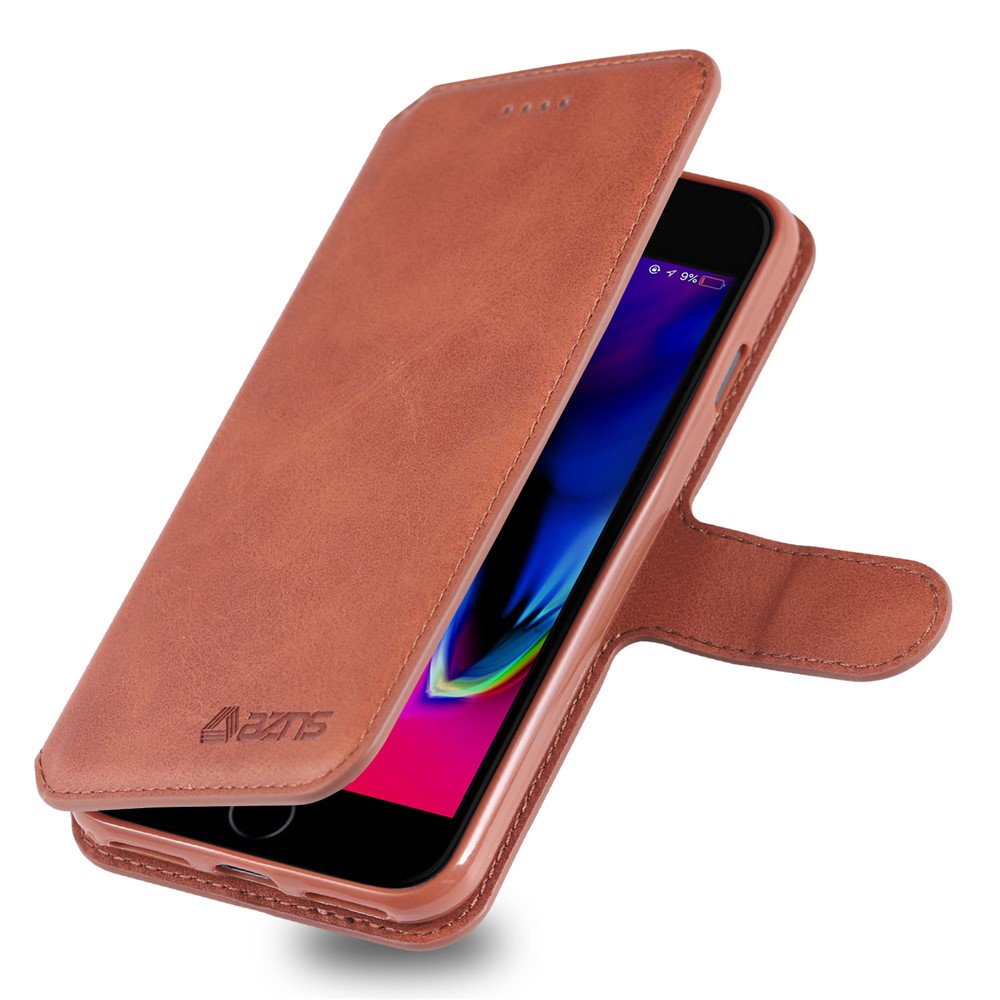 AZNS Wallet Lederhülle Mit Ständer Für Iphone 7/8/SE (2020)/SE (2022) - Braun