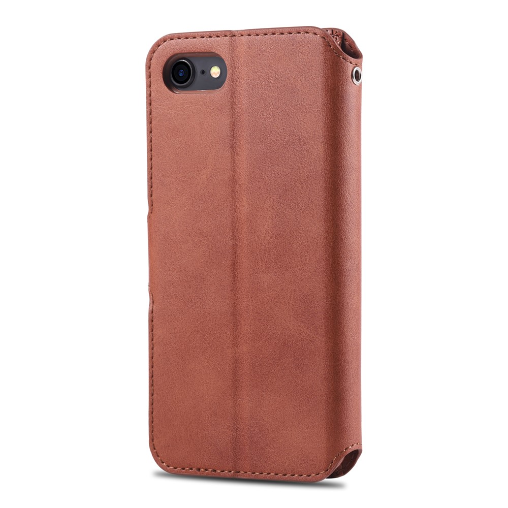 Case de Cuero de Billetera AZNS Con Soporte Para Iphone 7/8/SE (2020)/SE (2022) - Marrón