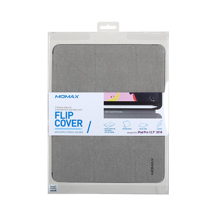 MOMAX Origami Stand Leather Smart Case for iPad Pro 12.9-inch (2018) - Grey-8