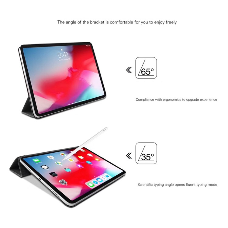 MUTURAL PU Leather Magnetic Connection Smart Tablet Case for iPad Pro 11-inch (2018) - Black-6