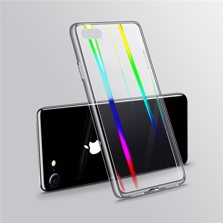 

Лазерная Резьба По Стеклу + Задний Край Гибридного Чехла Для Iphone 8 / 7 4,7 Дюйма - Черный, iPhone 8