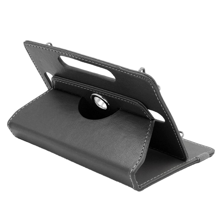 ENKAY Universal Crazy Horse Leather Case for Samsung Tab 4 7.0/Tab 3 7.0 Etc - Black-2