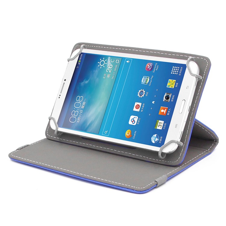 ENKAY Crazy Horse PU Leather Cover for Samsung Tab 4 7.0/Tab 3 7.0 Etc - Dark Blue-8