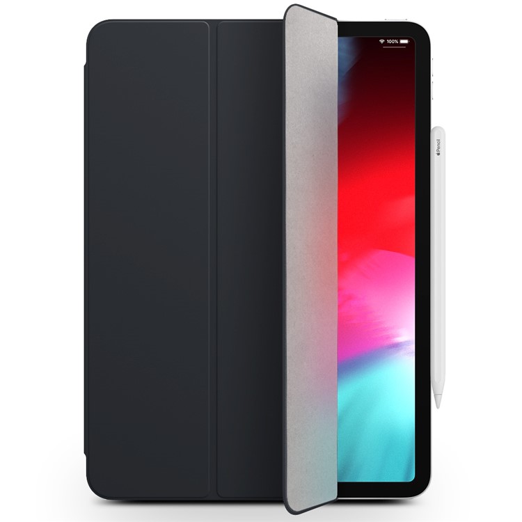 QIALINO PU-Leder Mit Magnetverbindung Und Dreifach Gefaltetem Ständer Für Ipad Pro 12,9-Zoll (2018) - Schwarz-2