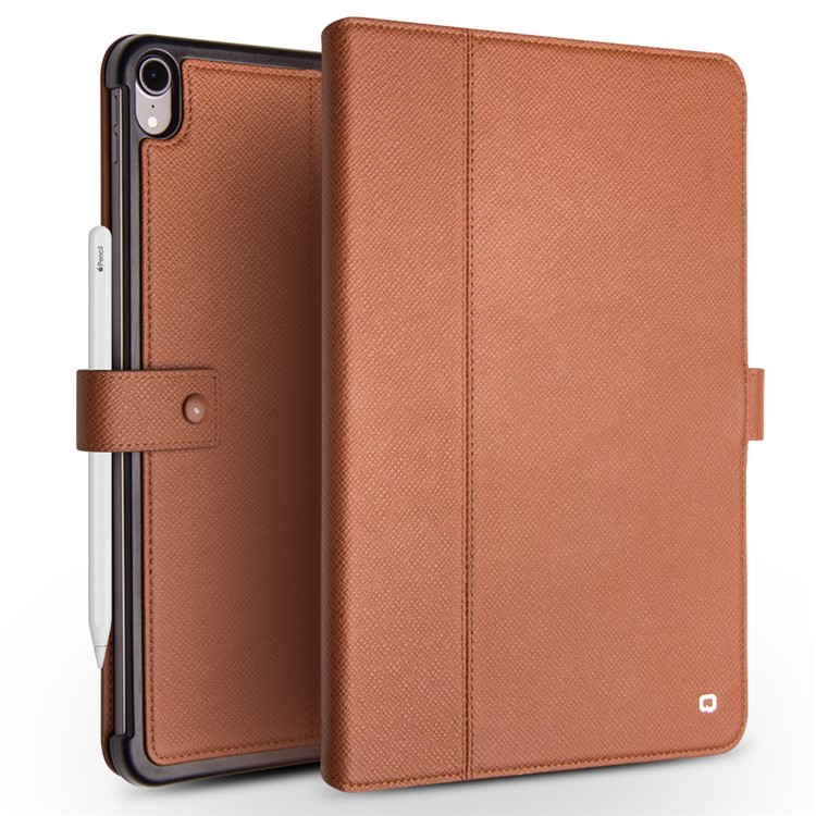 QIALINO Business Style Cowhide Leather Smart Cover for iPad Pro 12.9-inch (2018) - Brown-1