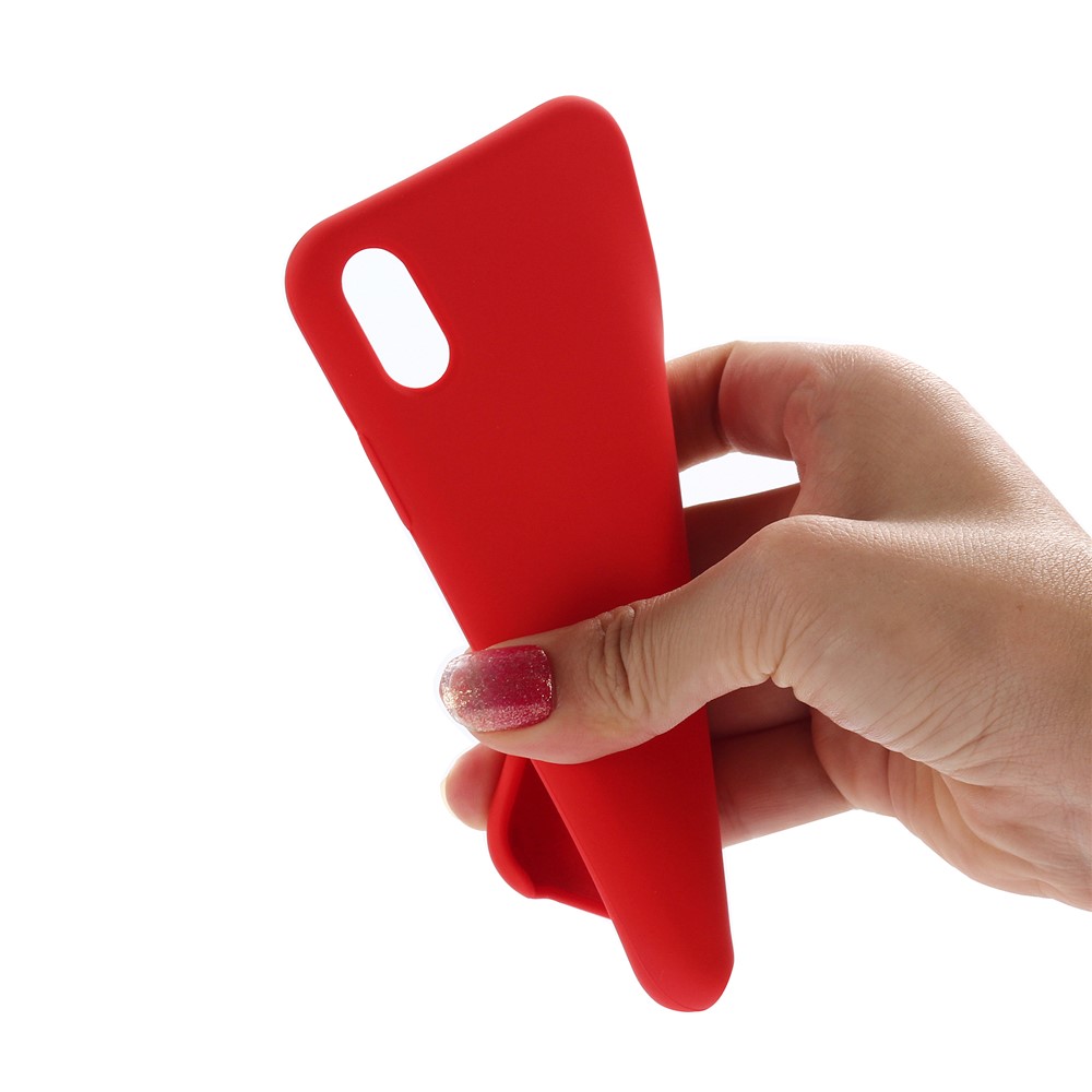 Edge Wrapped Liquid Silicone Phone Cover for iPhone XR 6.1 inch - Red
