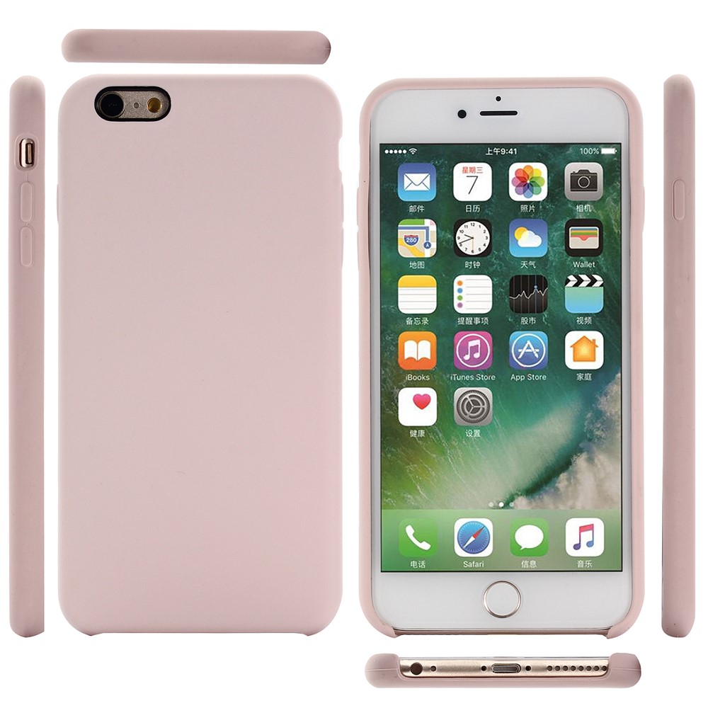 copertura In Silicone Liquido Con Bordi Avvolti Per Iphone 6s / 6 - Rosa-13