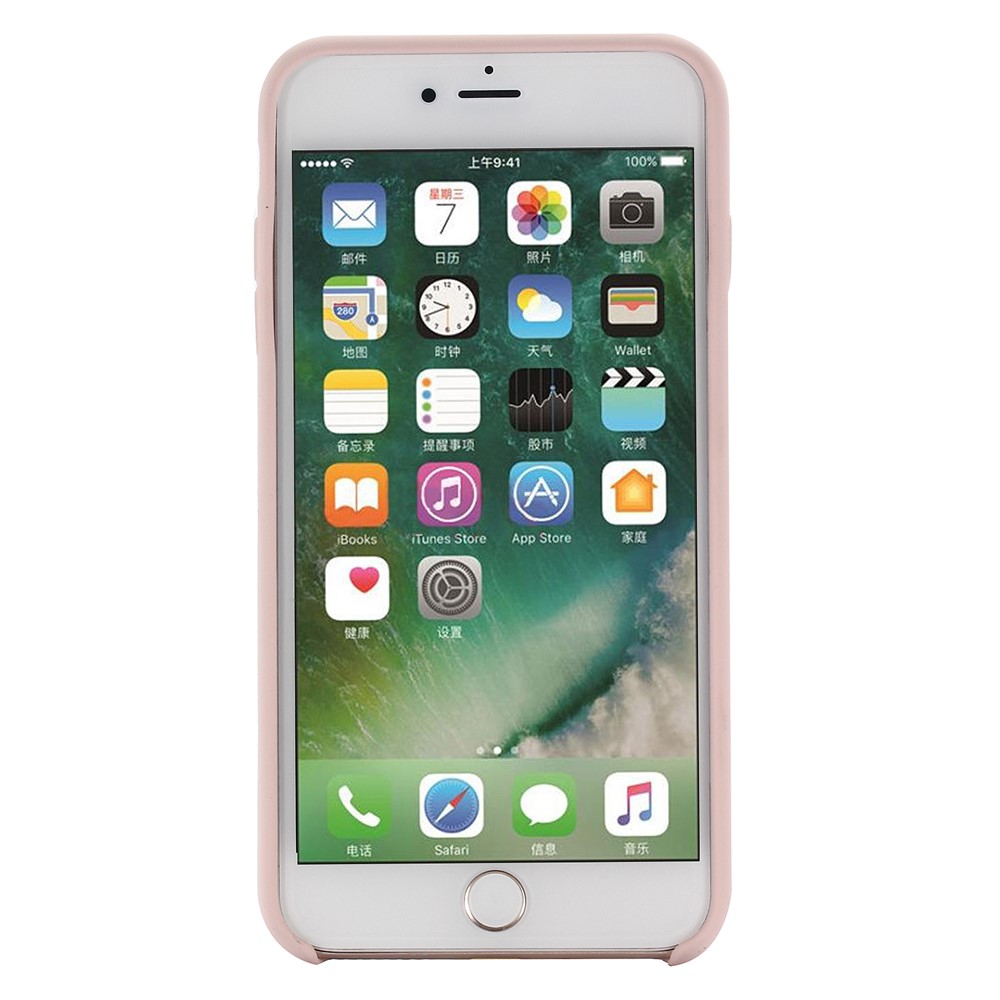 copertura In Silicone Liquido Con Bordi Avvolti Per Iphone 6s / 6 - Rosa-5