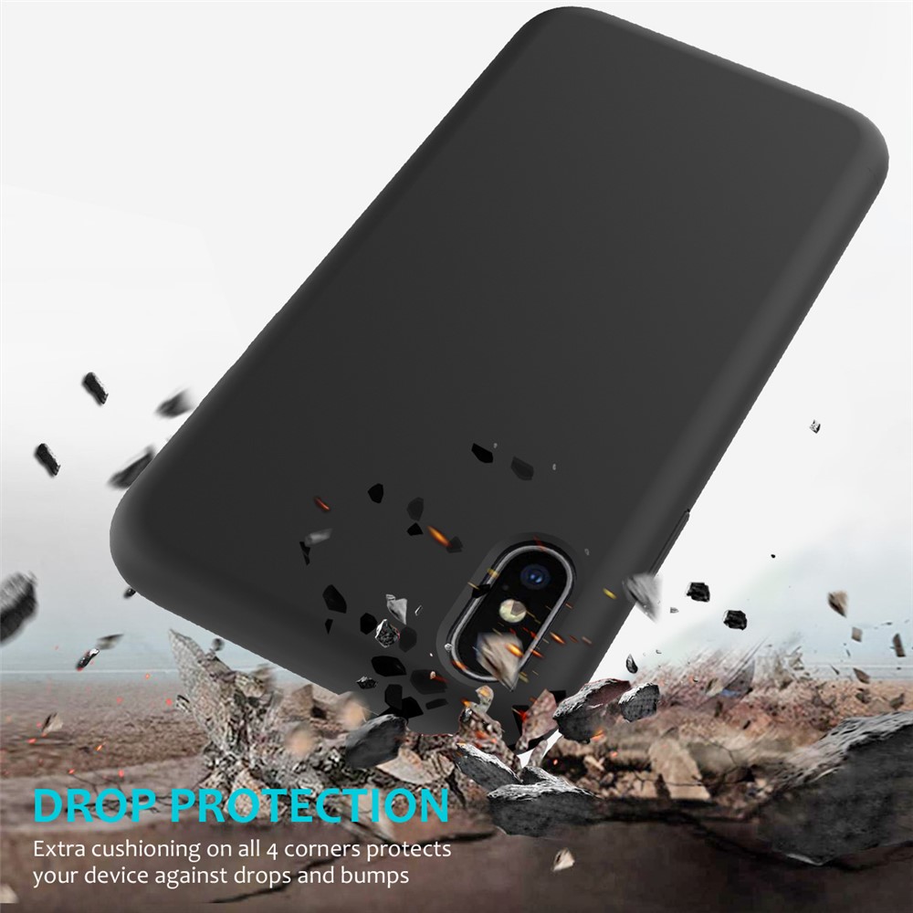 Case de Silicona Líquida Envuelta en Borde Para Iphone XS Máx 6.5 Pulgadas - Negro-3