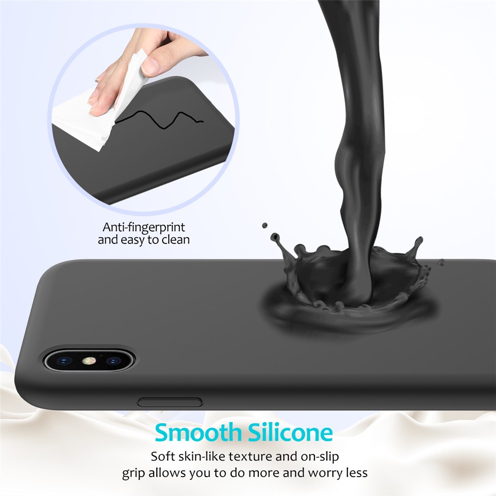 Case de Silicona Líquida Envuelta en Borde Para Iphone XS Máx 6.5 Pulgadas - Negro-4