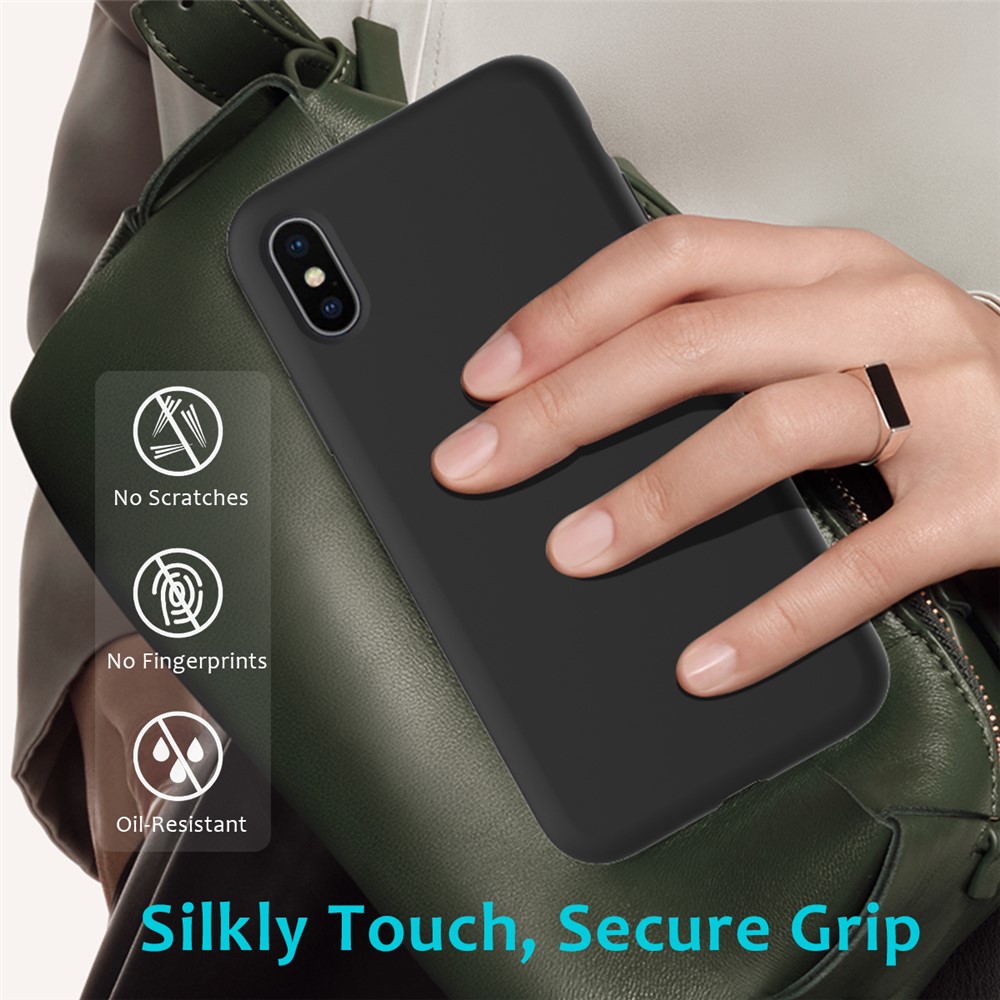 Borda Envolto Em Silicone Líquido Para Iphone XS Max 6,5 Polegadas - Preto-6