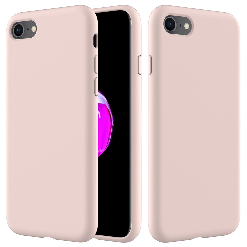 Обернутый край жидкий силиконовый чехол для iphone 8/7 - розовый