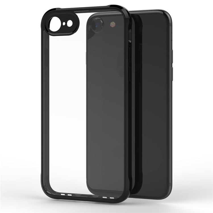 Design Leeu Custodia Acrilica Anti-shock Clear Con Fori di Commutazione Audio 6D Per Iphone 7/8/SE (2020)/SE (2022) 4,7 Pollici - Nero