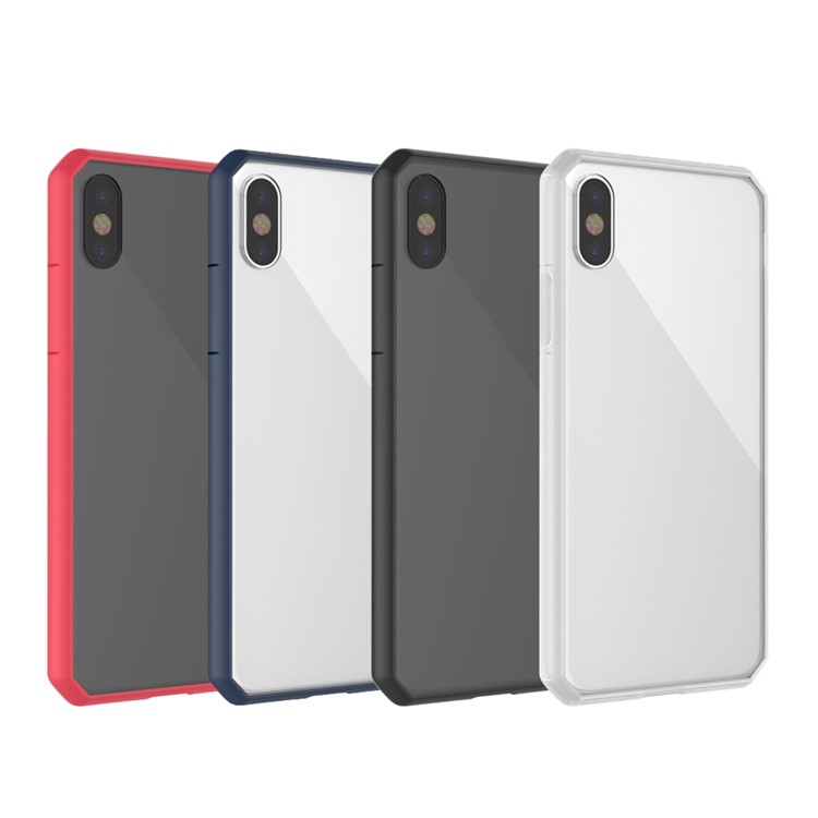 Shockproof Anti-slip TPU + Clear Acrylic Case for iPhone XS/X - Black-11