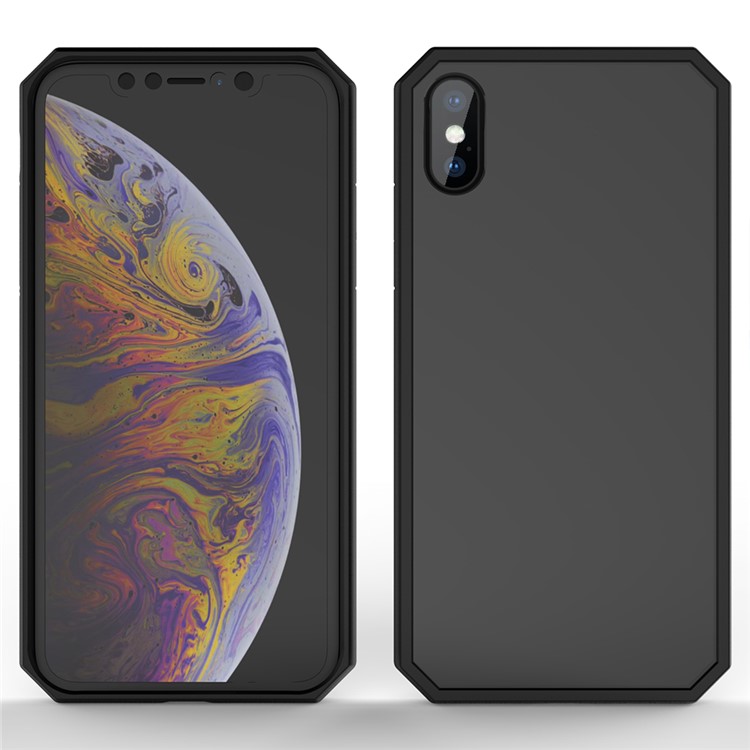Shockproof Anti-slip TPU + Clear Acrylic Case for iPhone XS/X - Black-3