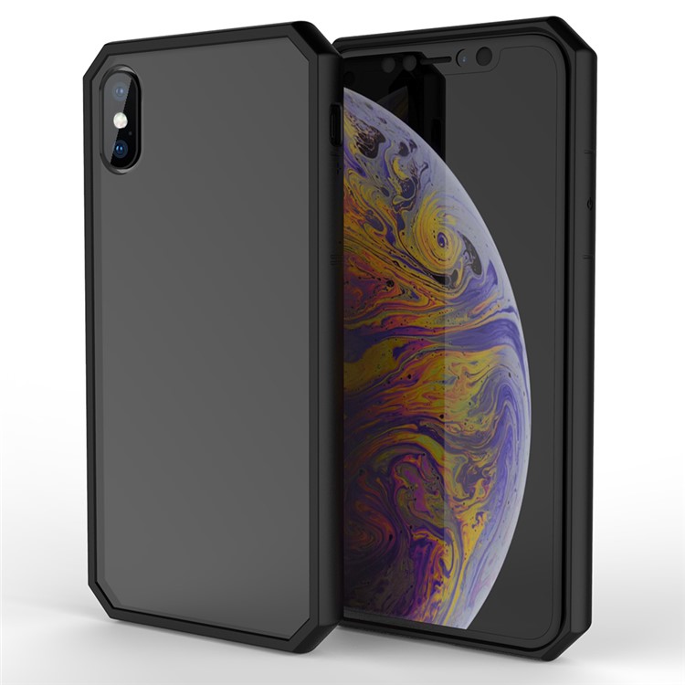 Shockproof Anti-slip TPU + Clear Acrylic Case for iPhone XS/X - Black-4