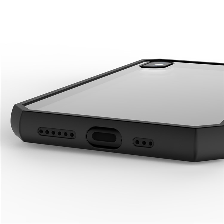 Shockproof Anti-slip TPU + Clear Acrylic Case for iPhone XS/X - Black-5