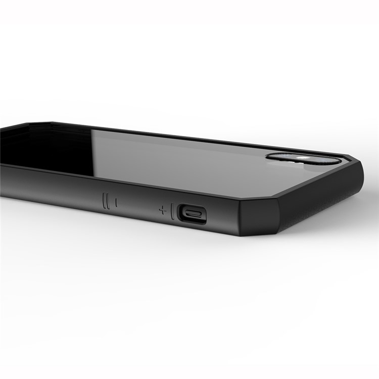Shockproof Anti-slip TPU + Clear Acrylic Case for iPhone XS/X - Black-7