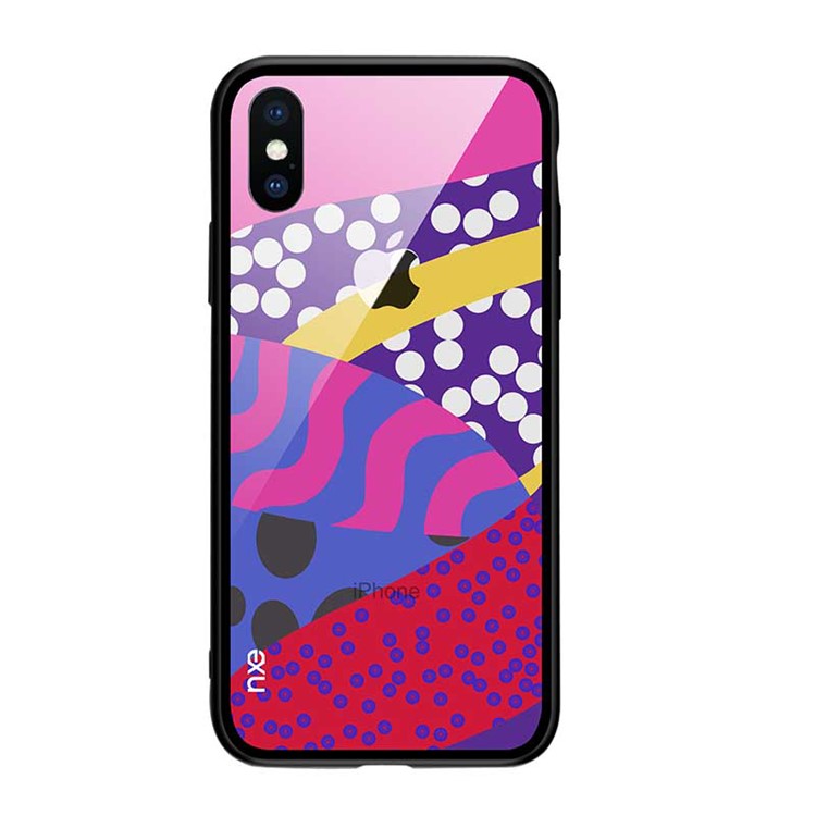 

NXE Стеклянный Чехол Для Iphone XS Макс. 6,5-дюймовый Шаблон Печати Гибридного Сотового Телефона - Красный, iPhone XS Max