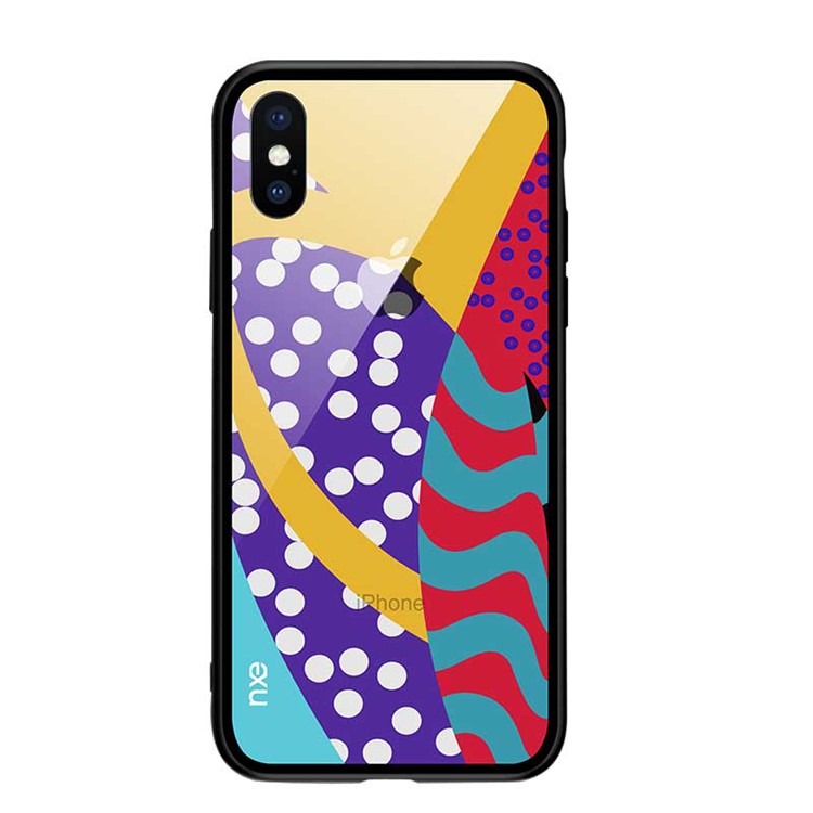 

NXE Стеклянный Чехол Для Iphone XS Макс. 6,5-дюймовый Шаблон Печати Гибридного Мобильного Телефона - Желтый, iPhone XS Max