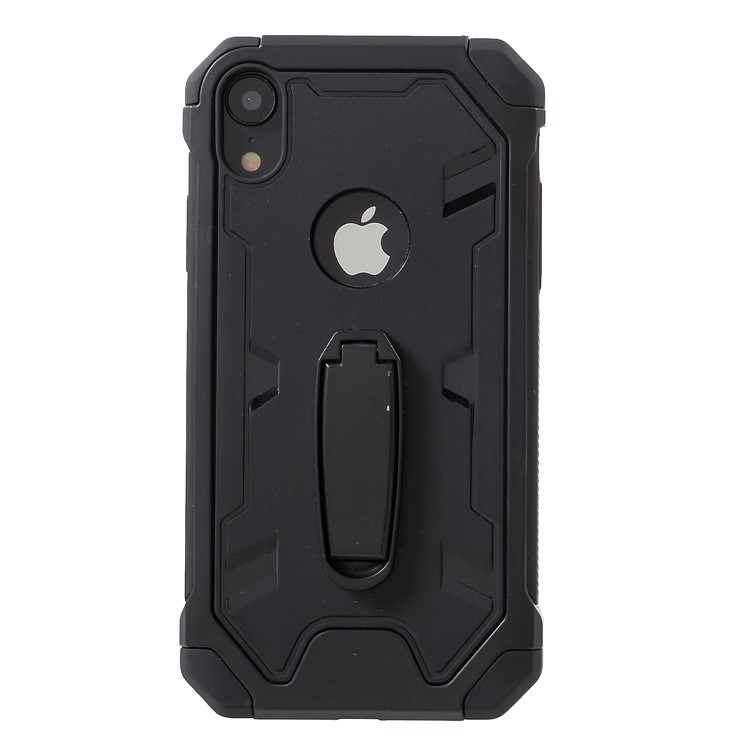 

Задняя Крышка Гибридного ПК TPU Ударопрочная С Подставкой Для Iphone XR 6.1 Дюймов - Черный, iPhone XR 6.1 inch