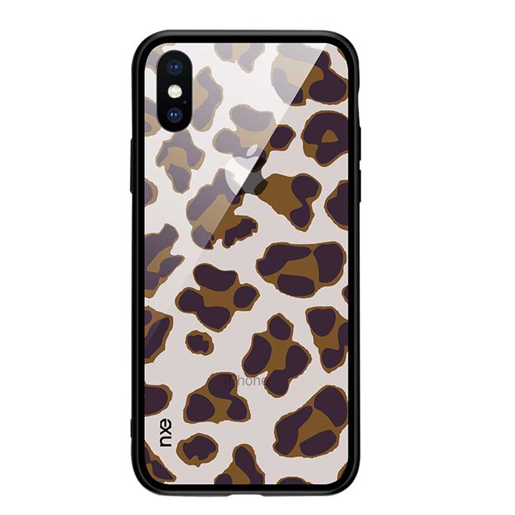 

NXE Леопардовый Узор С Принтом Стеклянная Задняя Крышка Для Iphone XS Max 6.5 Дюймов - Белый, iPhone XS Max