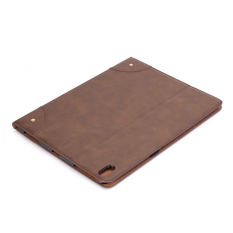 For iPad Pro 12.9-inch (2018) PU Leather Smart Tablet Cover - Coffee-5