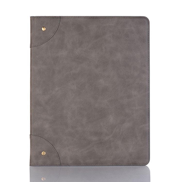 

For iPad Pro 12.9-inch (2018) Smart PU Leather Wallet Case - Grey, iPad Pro 12.9 (2018)