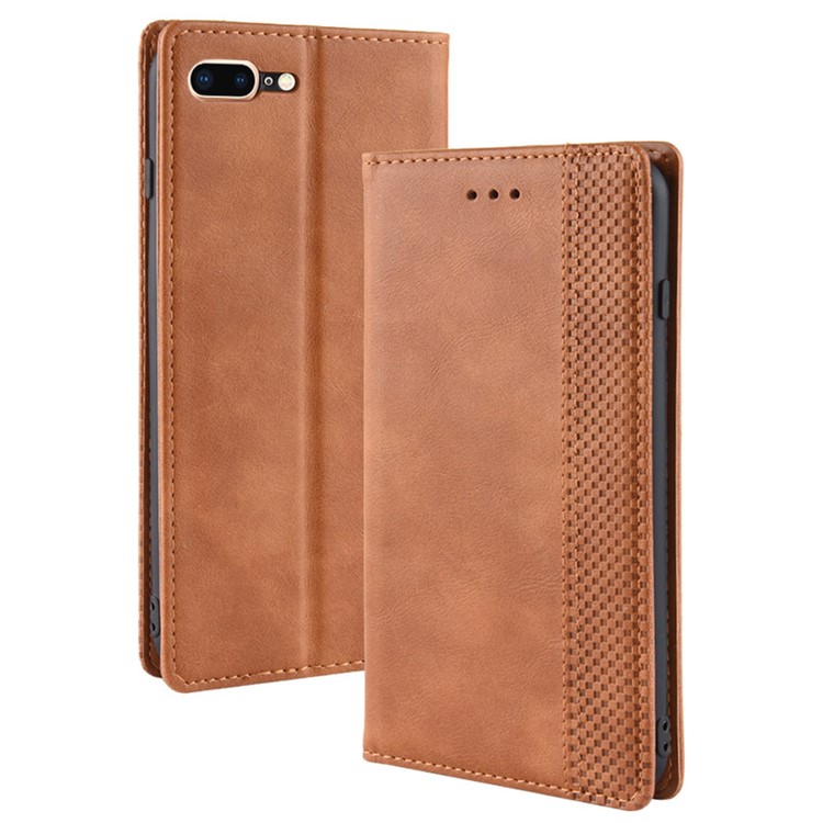 Кожаный чехол-кошелек в винтажном стиле для iphone 8 plus / 7 плюс 5,5 дюйма - коричневый