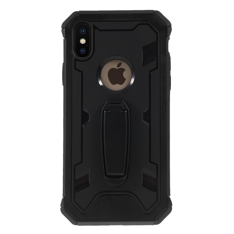 

Shock Resistant Kickstand PC TPU Combo Phone Cover for iPhone XS Max 6.5 inch - Black, iPhone XS Max
