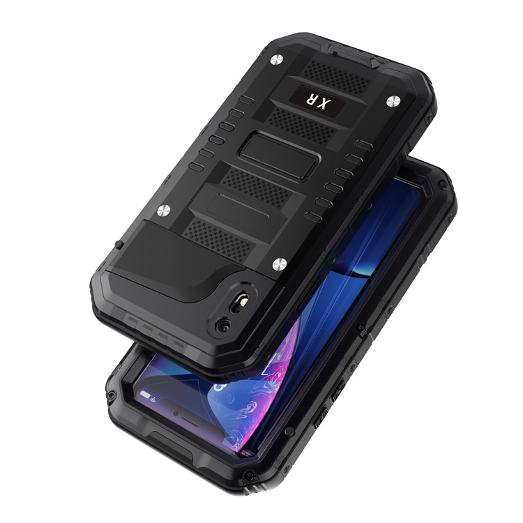 

Powerful IP68 Waterproof Shockproof Snow-proof Dirt-proof Metal Shell for iPhone XR 6.1 inch - Black, iPhone XR 6.1 inch