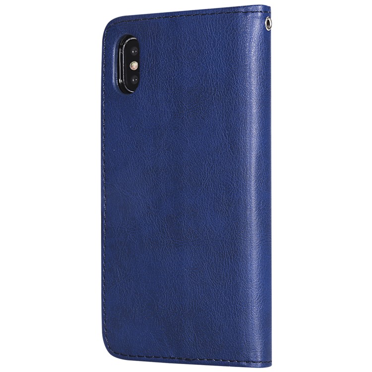 Embalagem De Couro 2-em-1 Destacável Magnética Do Plutônio Para O Iphone XS / X 5,8 Polegadas - Azul-3