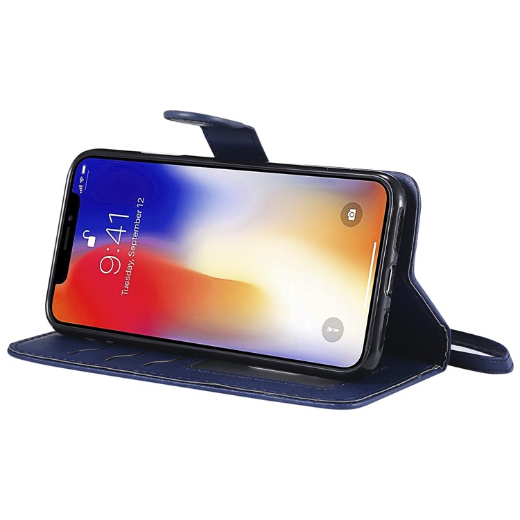 Embalagem De Couro 2-em-1 Destacável Magnética Do Plutônio Para O Iphone XS / X 5,8 Polegadas - Azul-8