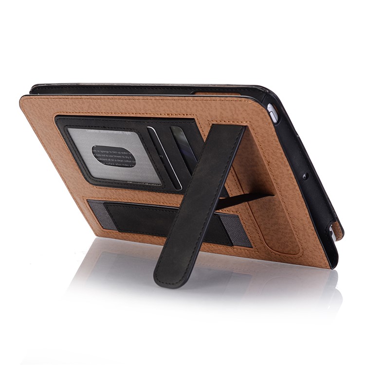 Estilo Retro Proteção De Couro PU Caso Inteligente Com Slots Para Cartões E Suporte Para Ipad Mini 4 / 3 / 2 / 1 - Preto-5