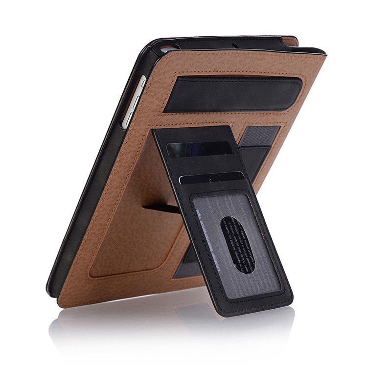 Estilo Retro Proteção De Couro PU Caso Inteligente Com Slots Para Cartões E Suporte Para Ipad Mini 4 / 3 / 2 / 1 - Preto-8