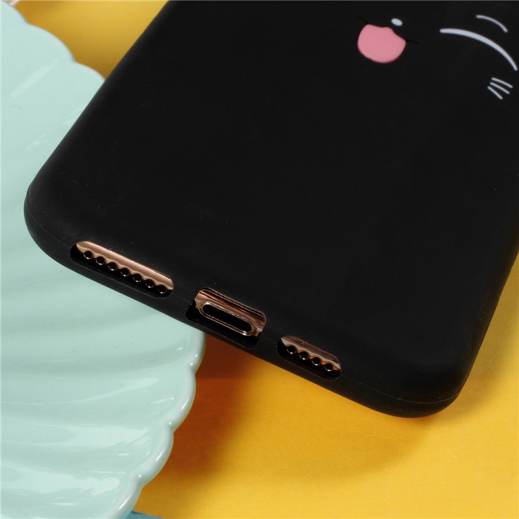 3D Mustache Cat Silicone Case for iPhone XS Max 6.5 inch - Black-5