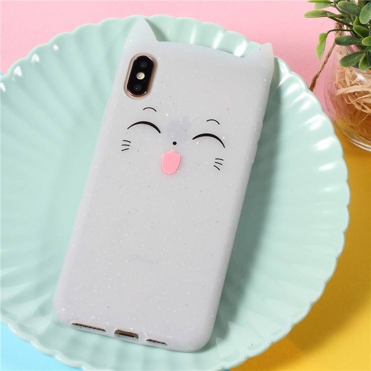 

3D Усик Кошка Силиконовый Чехол Для Iphone XS Макс 6,5 Дюйма - Белый, iPhone XS Max 6.5 inch