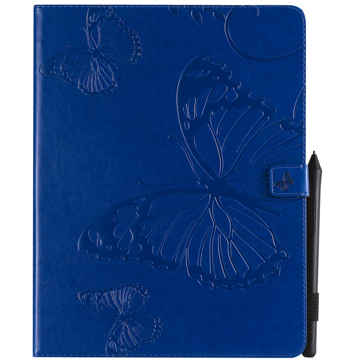

For iPad Pro 12.9-inch (2018) Imprint Butterfly Stand Leather Protection Cover - Blue, iPad Pro 12.9 (2018)