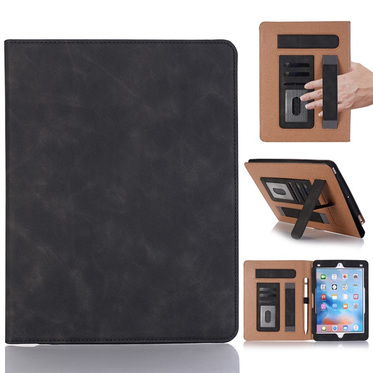 Чехол в стиле ретро из искусственной кожи для ipad 9,7 дюйма / 9,7-дюймовый (2017) / воздух 2 / воздух - черный