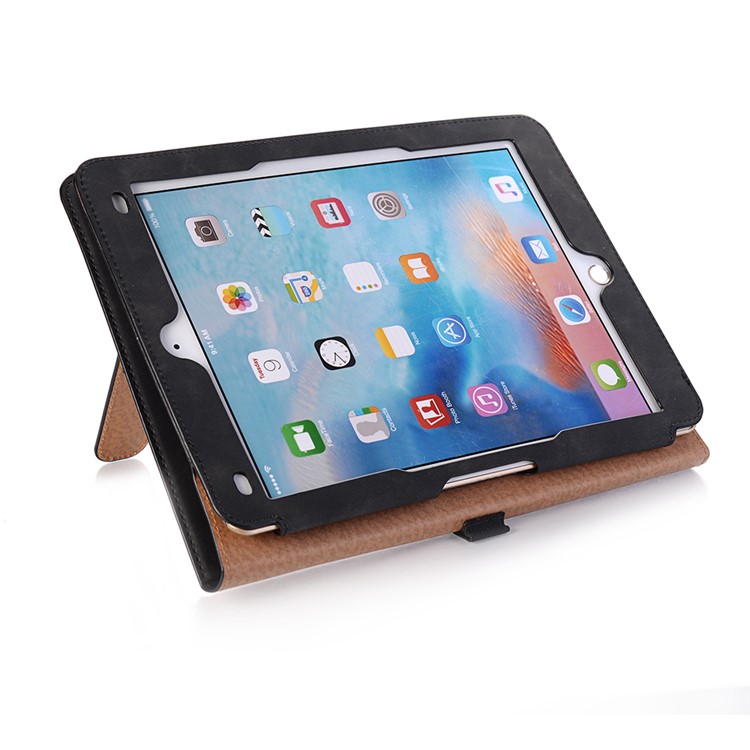 Retro Style PU Leather Smart Case for iPad 9.7-inch (2018) / 9.7-inch (2017) / Air 2 / Air - Black-6