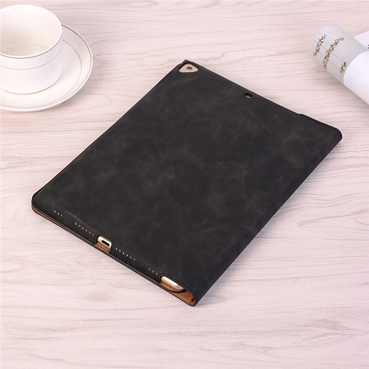 Retro Style PU Leather Smart Case for iPad 9.7-inch (2018) / 9.7-inch (2017) / Air 2 / Air - Black-9