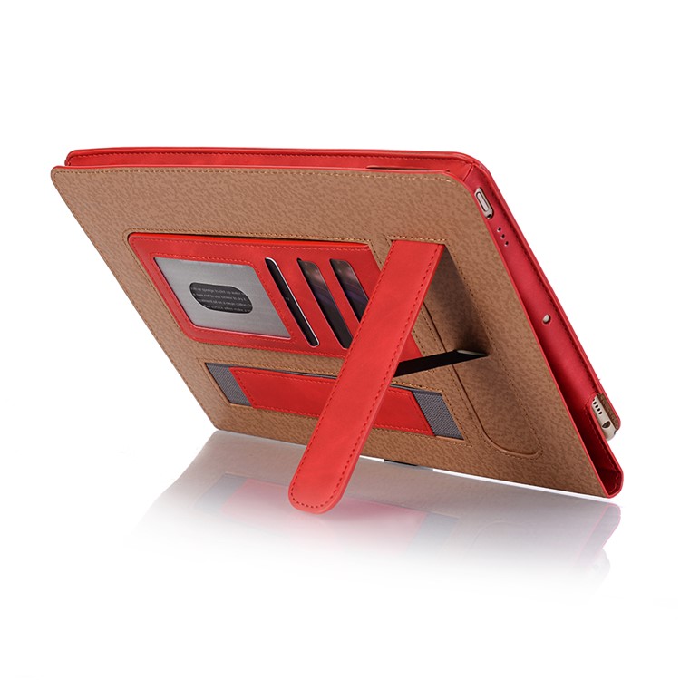 Retro Style PU Leather Smart Cover for iPad 9.7-inch (2018) / 9.7-inch (2017) / Air 2 / Air - Red-5